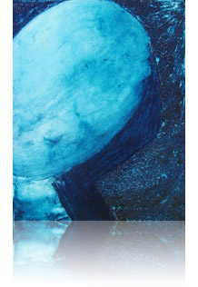 Bleu de Prusse n° 4-1 :: nov 2007 :: 50 x 30 :: techniques mixtes: acrylique, encre, modeling paste :: collection particulière ::