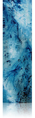 Bleu de prusse Essai Toile libre :: fév 2008 :: 110 x 30,5 :: toile marouflée sur bois : techniques mixtes: acrylique, encre