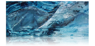 Bleu de prusse toile libre 3 :: fév 2008 :: 45 x 105 :: techniques mixtes: acrylique, encre, poudre de marbre