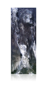 Composition N/B # 4 :: mars 11 :: 50 x 20 :: matières minérales, acrylique, encre de chine sur toile ::