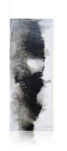 Composition N/B # 6 :: mars 11 :: 50 x 20 :: matières minérales, acrylique, encre de chine sur toile ::