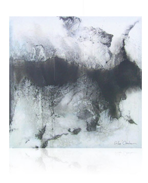 Composition N/B # 9 :: mars 11 :: 80 x 80 :: matières minérales, acrylique, encre de chine sur toile ::