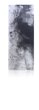 Composition N/B # 18 :: avril 11 :: 50 x 20 :: matières minérales, acrylique, encre de chine sur toile ::