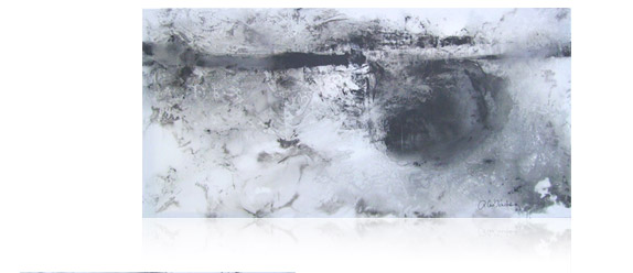 Composition N/B # 20 :: avril 11 :: 100 x 50 :: matières minérales, acrylique, encre de chine sur toile ::